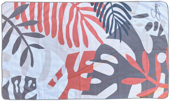 Swimdry Sea Breeze Plus Towel: Botany Taupe/Coral