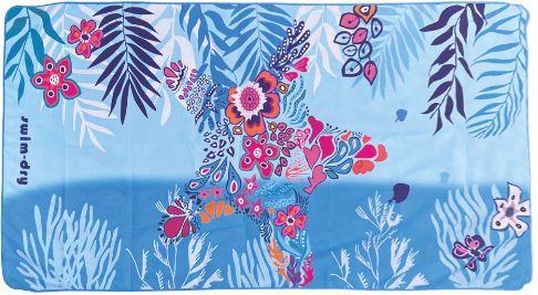 Swimdry Sea Breeze Towel: Starfish (Blue)
