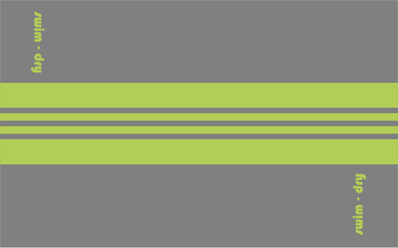 Swimdry Sea Breeze Plus Towel: Lime Green & Grey Stripe